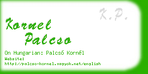 kornel palcso business card