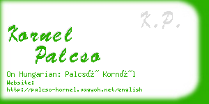 kornel palcso business card